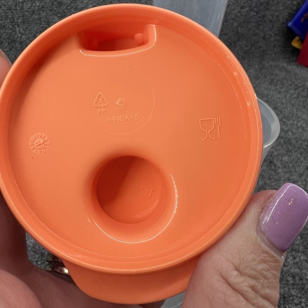 Tupperware 16oz Shaker Cup Orange Coral Flip Top Lid 8415A 8416A 8417A New 2 - Picture 4 of 8
